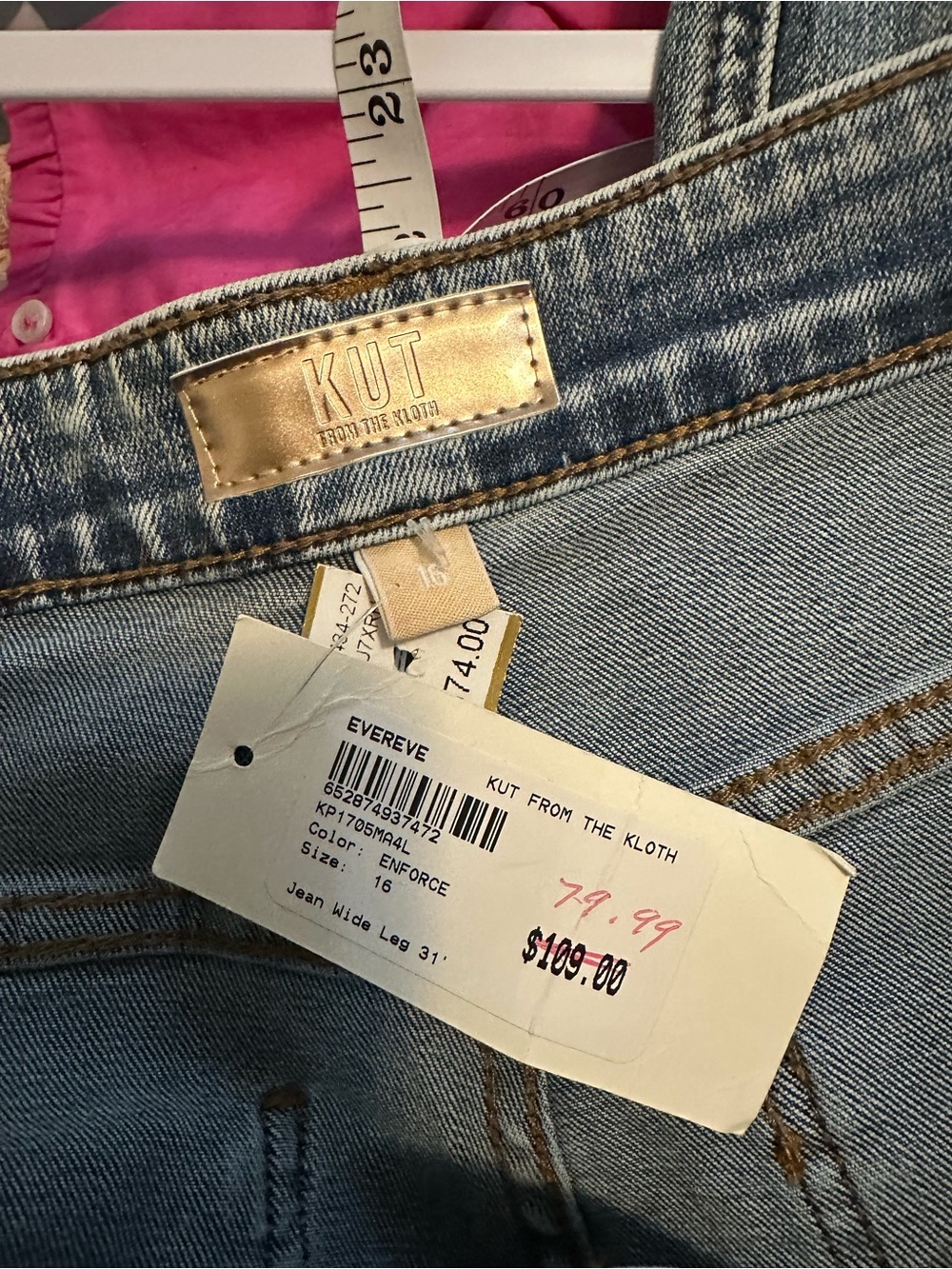 NWT Kut From the Kloth Wide Leg Jeans Size 16 - Picture 4 of 6